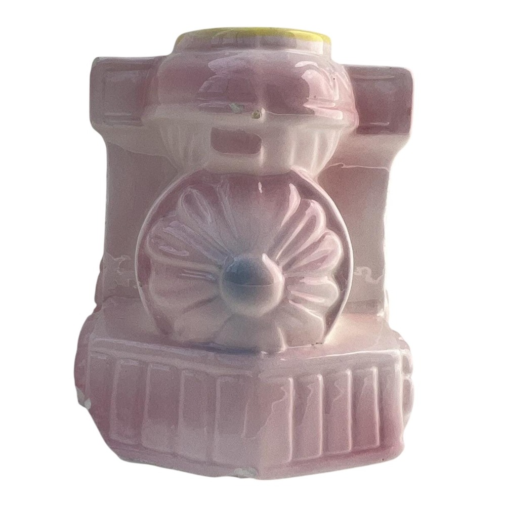 Planter Baby Buggy‎ Pink Blue Nursery Vase Mid Century Style Ceramic Vintage - Picture 3 of 8